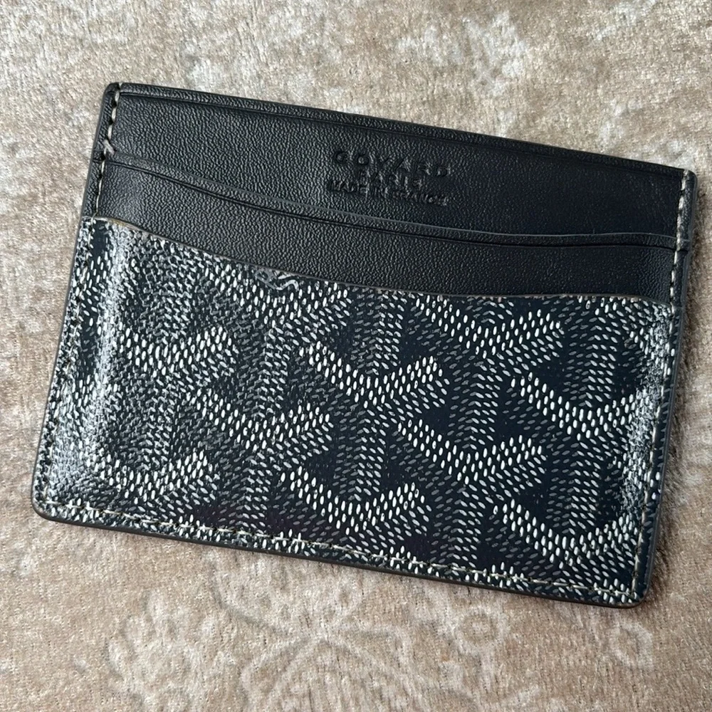 Goyard Paris Saint-Sulpice Card Wallet Grey Compact Goyardine Canvas & Calfskin